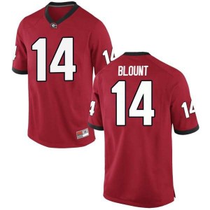 Youth Georgia Bulldogs #14 Trey Blount Red Game College Football Jersey 335159-514