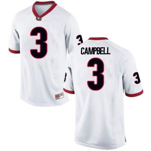 Youth Georgia Bulldogs #3 Tyson Campbell White Game College Football Jersey 894042-776