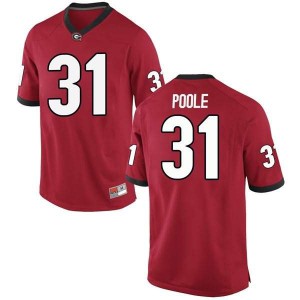 Youth Georgia Bulldogs #31 William Poole Red Game College Football Jersey 172684-184