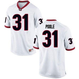 Youth Georgia Bulldogs #31 William Poole White Game College Football Jersey 653399-341