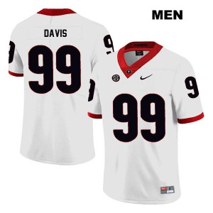 Men Georgia Bulldogs #99 Jordan Davis White Game College Football Jersey 181017-931