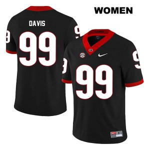 Women Georgia Bulldogs #99 Jordan Davis Black Replica College Football Jersey 413932-434