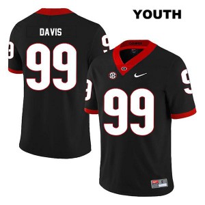 Youth Georgia Bulldogs #99 Jordan Davis Black Replica College Football Jersey 171633-922
