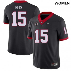 Women Georgia Bulldogs #15 Carson Beck Black Replica College Football Jersey 242533-804