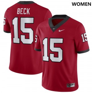 Women Georgia Bulldogs #15 Carson Beck Red Game College Football Jersey 646558-455