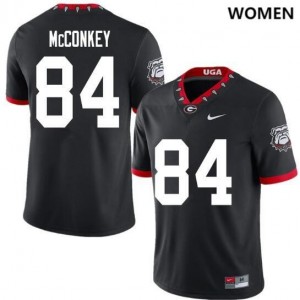 Women Georgia Bulldogs #84 Ladd McConkey Black Game College Football Jersey 924759-787