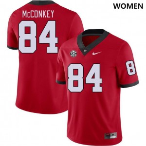 Women Georgia Bulldogs #84 Ladd McConkey Red Replica College Football Jersey 482399-656