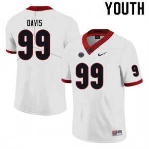 Youth Georgia Bulldogs #99 Jordan Davis White Game College Football Jersey 433981-855