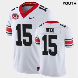 Youth Georgia Bulldogs #15 Carson Beck White Game College Football Jersey 829457-676