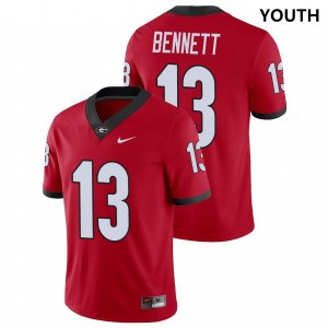 Youth Georgia Bulldogs #13 Stetson Bennett Red Game College Football Jersey 234119-533