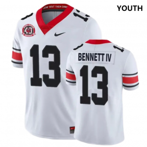 Youth Georgia Bulldogs #13 Stetson Bennett White Game College Football Jersey 143234-593