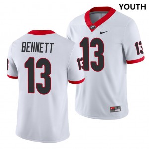 Youth Georgia Bulldogs #13 Stetson Bennett White Replica College Football Jersey 456725-197